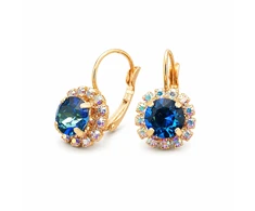 Diamond Sky Jewelry Auskarai „Glory II (Bermuda Mėlyna)“ su Swarovski® kristalais