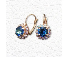 Diamond Sky Jewelry Auskarai „Glory II (Bermuda Mėlyna)“ su Swarovski® kristalais