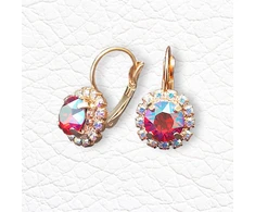 Diamond Sky Jewelry Auskarai „Glory II (Light Siam Shimmer)“ su Swarovski® kristalais