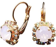 Diamond Sky Jewelry Auskarai „Glory II (Rose Vanduo Opal)“ su Swarovski® kristalais