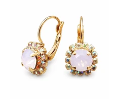Diamond Sky Jewelry Auskarai „Glory II (Rose Vanduo Opal)“ su Swarovski® kristalais