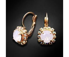 Diamond Sky Jewelry Auskarai „Glory II (Rose Vanduo Opal)“ su Swarovski® kristalais