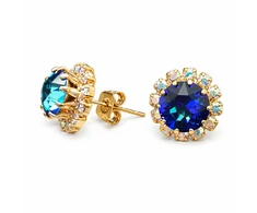 Diamond Sky Jewelry Auskarai „Glory III (Bermuda Mėlyna)“ su Swarovski® kristalais