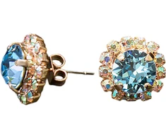 Diamond Sky Jewelry Auskarai „Glory III (Aquamarine Mėlyna)“ su Swarovski® kristalais