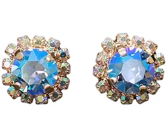 Diamond Sky Jewelry Auskarai „Glory III (Light Sapphire Shimmer)“ su Swarovski® kristalais