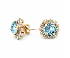 Diamond Sky Jewelry Auskarai „Glory III (Aquamarine Mėlyna)“ su Swarovski® kristalais
