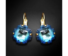 Diamond Sky Jewelry Auskarai „Gorgon (Bermuda Mėlyna)“ su Swarovski® kristalais