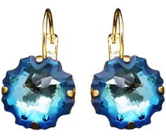 Diamond Sky Jewelry Auskarai „Gorgon (Bermuda Mėlyna)“ su Swarovski® kristalais