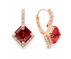 Diamond Sky Jewelry Auskarai „Imperial III (Scarlet)“ su Swarovski® kristalais