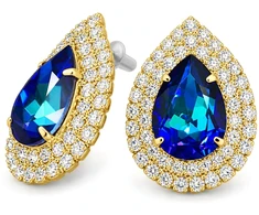 Diamond Sky Jewelry Auskarai „Jasmine (Bermuda Mėlyna)“ su Swarovski® kristalais