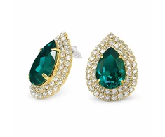 Diamond Sky Jewelry Auskarai „Jasmine (Emerald)“ su Swarovski® kristalais