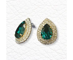 Diamond Sky Jewelry Auskarai „Jasmine (Emerald)“ su Swarovski® kristalais
