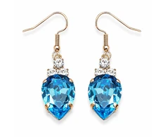 Diamond Sky Jewelry Auskarai „Leonora (Aquamarine Mėlyna)“ su Swarovski® kristalais