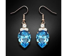 Diamond Sky Jewelry Auskarai „Leonora (Aquamarine Mėlyna)“ su Swarovski® kristalais