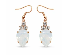 Diamond Sky Jewelry Auskarai „Leonora (Baltas Opal)“ su Swarovski® kristalais