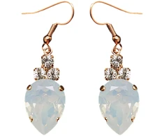 Diamond Sky Jewelry Auskarai „Leonora (Baltas Opal)“ su Swarovski® kristalais