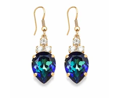 Diamond Sky Jewelry Auskarai „Leonora (Bermuda Mėlyna)“ su Swarovski® kristalais