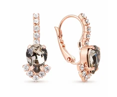 Diamond Sky Jewelry Auskarai „Leonora II (Juodas Diamond)“ su Preciosa® kristalais
