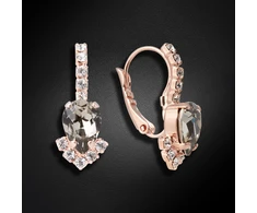 Diamond Sky Jewelry Auskarai „Leonora II (Juodas Diamond)“ su Preciosa® kristalais