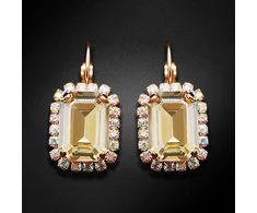 Diamond Sky Jewelry Auskarai „Lourdes II (Golden Shadow)“ su Swarovski® kristalais