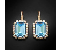 Diamond Sky Jewelry Auskarai „Lourdes II (Aquamarine Mėlyna)“ su Swarovski® kristalais