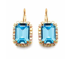 Diamond Sky Jewelry Auskarai „Lourdes II (Aquamarine Mėlyna)“ su Swarovski® kristalais