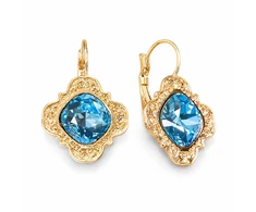 Diamond Sky Jewelry Auskarai „Nostalgia III (Aquamarine Mėlyna)“ su Swarovski® kristalais