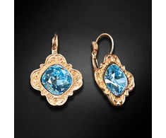 Diamond Sky Jewelry Auskarai „Nostalgia III (Aquamarine Mėlyna)“ su Swarovski® kristalais