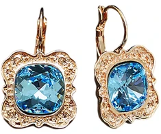 Diamond Sky Jewelry Auskarai „Nostalgia (Aquamarine Mėlyna)“ su Swarovski® kristalais