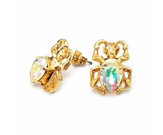 Diamond Sky Jewelry Auskarai „Skarabeus (Aurora Borealis)“ su Preciosa® kristalais