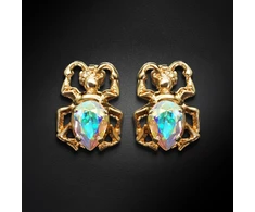 Diamond Sky Jewelry Auskarai „Skarabeus (Aurora Borealis)“ su Preciosa® kristalais