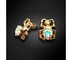 Diamond Sky Jewelry Auskarai „Skarabeus (Aurora Borealis)“ su Preciosa® kristalais
