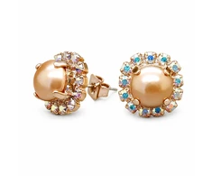 Diamond Sky Jewelry Auskarai „The Mirror of One's Heart II (Rose Gold)“ su Swarovski® kristalais