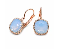 Diamond Sky Jewelry Auskarai „Vintage V (Air Mėlyna Opal)“ su Swarovski® kristalais