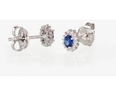 Diamond Sky Jewelry Auksiniai auskarai su deimantais ir safyrais „Ferro“
