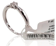 Diamond Sky Jewelry Balto aukso 585 prabos žiedas su deimantais „Solitaras VIII“