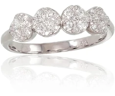 Diamond Sky Jewelry Balto aukso 585 prabos žiedas su deimantais „Joanna“