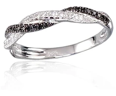 Diamond Sky Jewelry Balto aukso 585 prabos žiedas su deimantais „Roxana“
