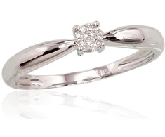 Diamond Sky Jewelry Balto aukso 585 prabos žiedas su deimantais „Solitaras VIII“