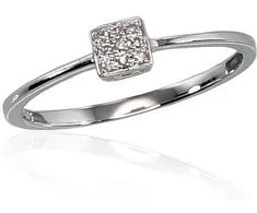 Diamond Sky Jewelry Balto aukso 585 prabos žiedas su deimantais „Solitaras V“