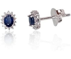 Diamond Sky Jewelry Auksiniai auskarai su deimantais ir safyrais „Ferro“