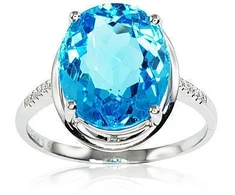 Diamond Sky Jewelry Auksinis žiedas su deimantais ir topazais „Adele III“