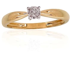 Diamond Sky Jewelry Geltono aukso 585 prabos žiedas su deimantais „Solitaras“