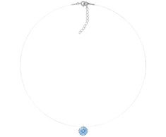 Diamond Sky Jewelry (Išskirtinis) Nematomasis sidabrinis pakabukas (Arctic Mėlyna) su Swarovski Zirconia Pure Brilliance kristalu