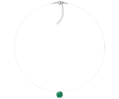Diamond Sky Jewelry (Išskirtinis) Nematomasis sidabrinis pakabukas (Žalias) su Swarovski Zirconia Pure Brilliance kristalu