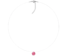 Diamond Sky Jewelry (Išskirtinis) Nematomasis sidabrinis pakabukas (Fancy Rožinė) su Swarovski Zirconia Pure Brilliance kristalu
