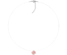 Diamond Sky Jewelry (Išskirtinis) Nematomasis sidabrinis pakabukas (Fancy Morganite) su Swarovski Zirconia Pure Brilliance kristalu