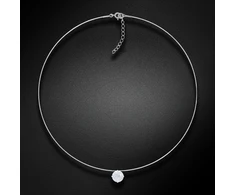Diamond Sky Jewelry (Išskirtinis) Nematomasis sidabrinis pakabukas (Silk Baltas) su Swarovski Zirconia Pure Brilliance kristalu