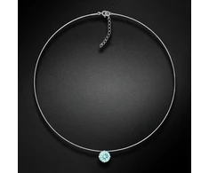 Diamond Sky Jewelry (Išskirtinis) Nematomasis sidabrinis pakabukas (Frosty Mint) su Swarovski Zirconia Pure Brilliance kristalu