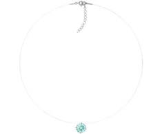 Diamond Sky Jewelry (Išskirtinis) Nematomasis sidabrinis pakabukas (Frosty Mint) su Swarovski Zirconia Pure Brilliance kristalu